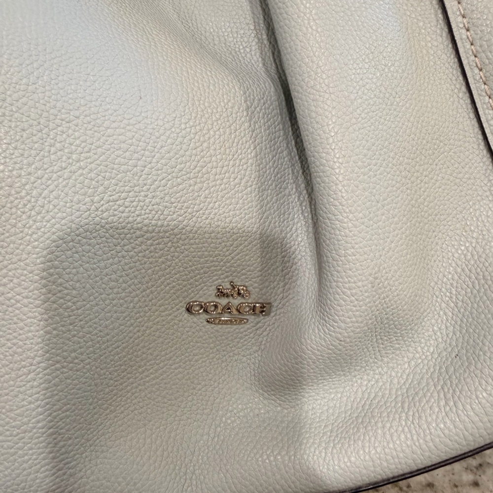 Coach light blue Pebbled Leather Shoulder Bag - Picture 11 of 11
